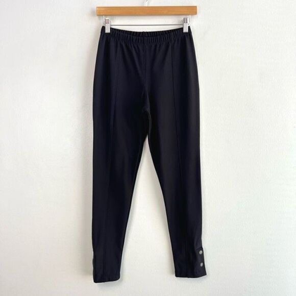 Anatomie Womens Small Dark Black Fleece Lined Ankle Pants Trousers Snap Closure - Picture 1 of 8